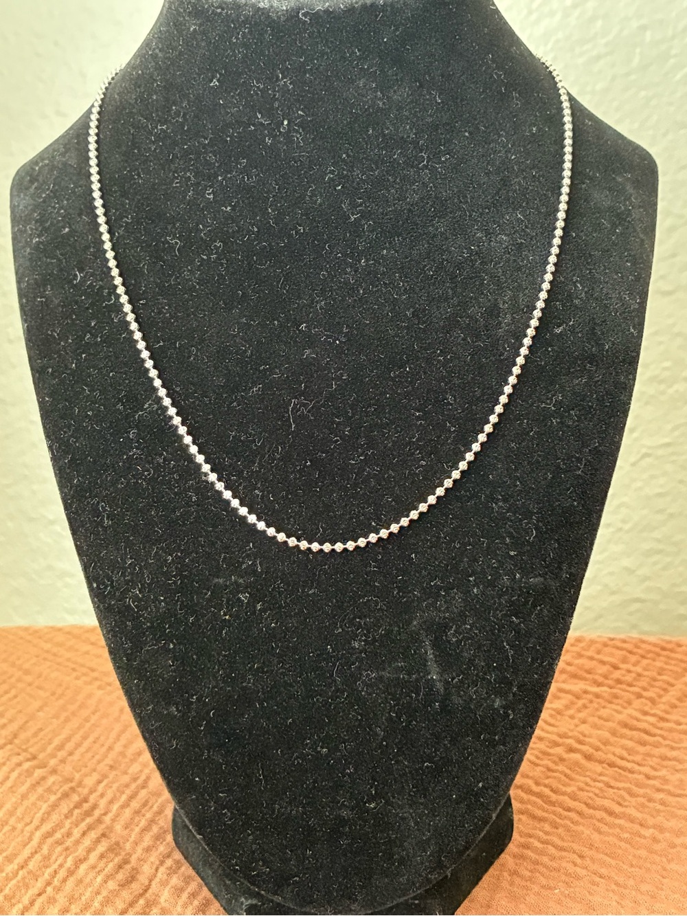 Classic Sterling Silver Bead Chain Necklace - Silver